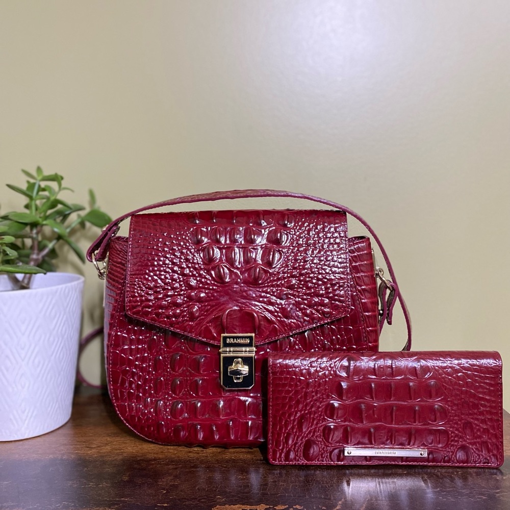 Brahmin Set—Crossbody Purse + Ady Wallet, Chianti Melbourne